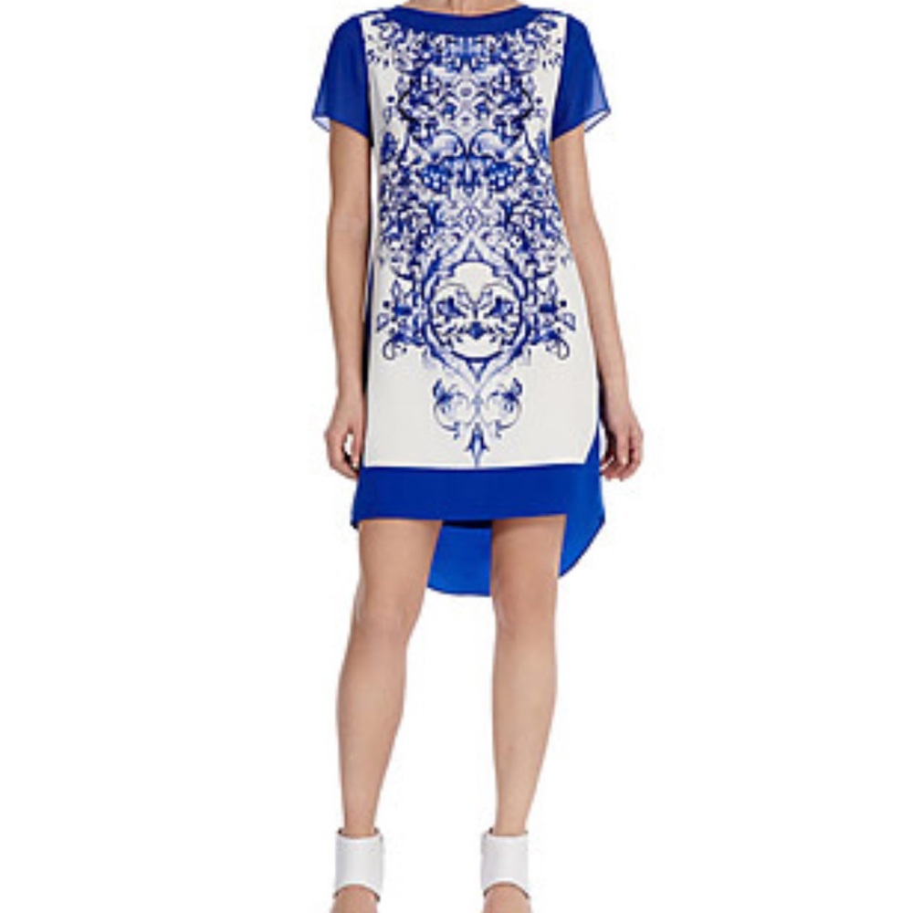 Karen Millen blue silk floral midi dress